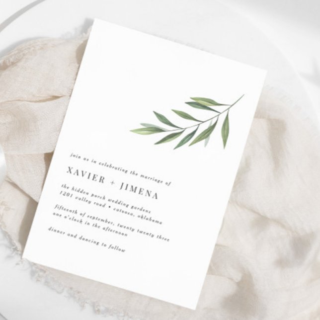 Invitación Boda de bifurcación Oleícola Moderno Ultra-Minimal (Subido por el creador)