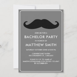 Invitación Boda de bigote negro del partido del bachiller