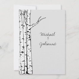Invitación Boda de Birch Trees Gris