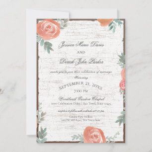 Invitación Boda de Birch Wood y Rosas