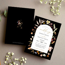 Invitación Boda de Black Fall Wildflower Boho Garden Arch