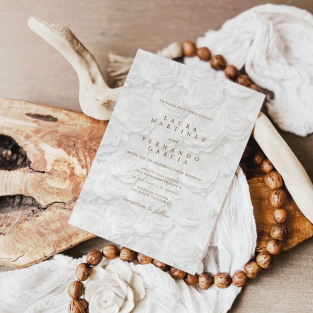 Invitación Boda de Blanco Floral (Subido por el creador)