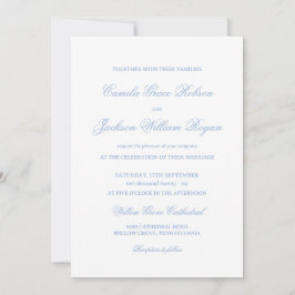 Invitación Boda de Blanco y Azul Polvo