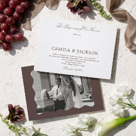 Invitación Boda de Blanco y Chocolate Marrón