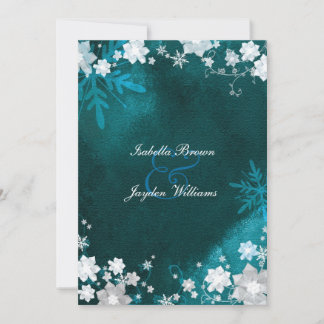 Invitación Boda de Bling de Invierno Blanco verde azulado