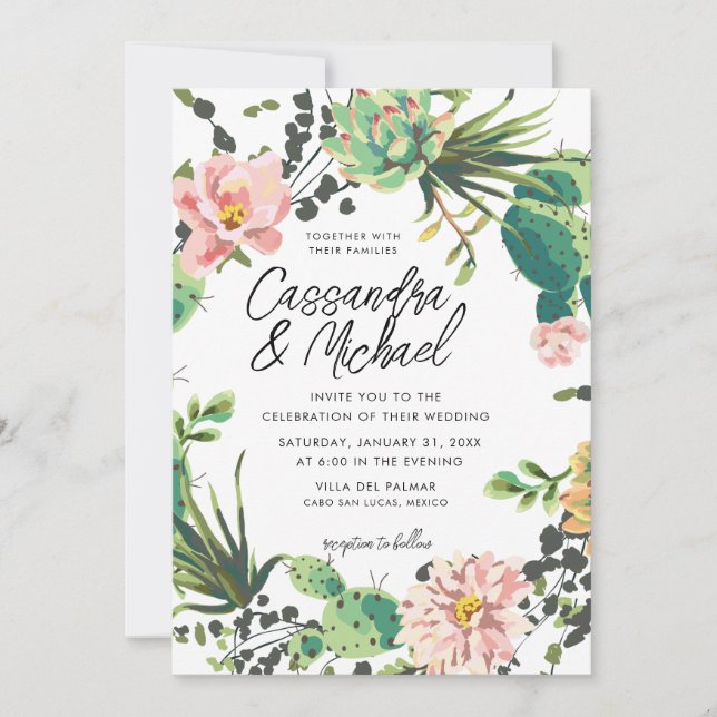 Invitación Boda de Blooms del Desierto (Anverso)