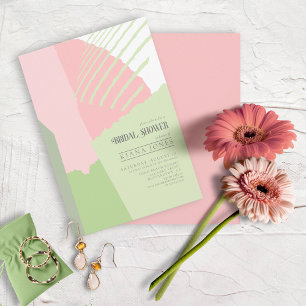 Invitación Boda de bloque de color Ducha de novia ID740