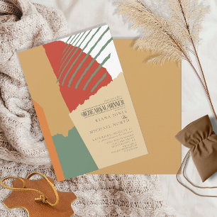 Invitación Boda de bloque de color Ensayo Cena otoño ID740