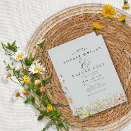 Invitación Boda de Blue Boho de verano de primavera