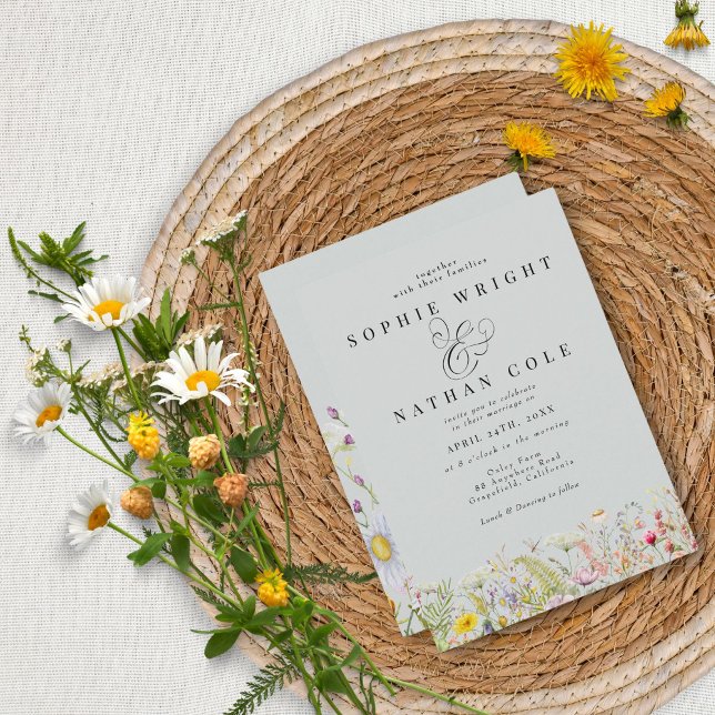 Invitación Boda de Blue Boho de verano de primavera (Subido por el creador)