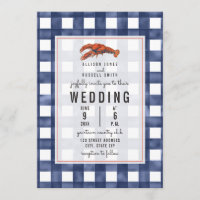 Boda de Blue Gingham Lobster