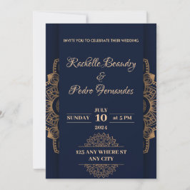 Invitación Boda de Blue Gold
