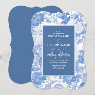 Invitación Boda de Blue Watercolor Botanals Florals