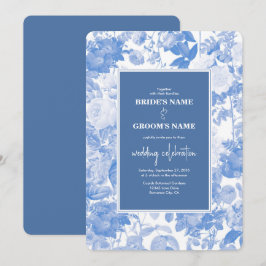 Invitación Boda de Blue Watercolor Botanals Florals