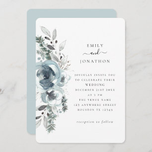 Invitación Boda de Blue Winter Florals