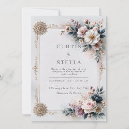 Invitación Boda de Blush Ivory Filigree