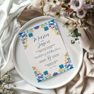 Invitación Boda de Boda Botánica Tradicional de Floral Mexica