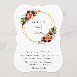 Invitación Boda de Bohemias Blooms Gold Hoops