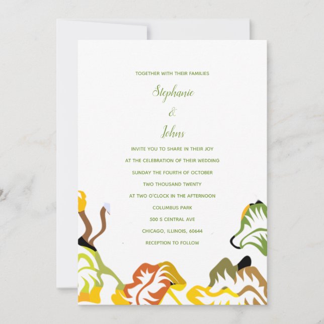 Invitación Boda de Boho 2024 en verano otoño de primavera (Anverso)