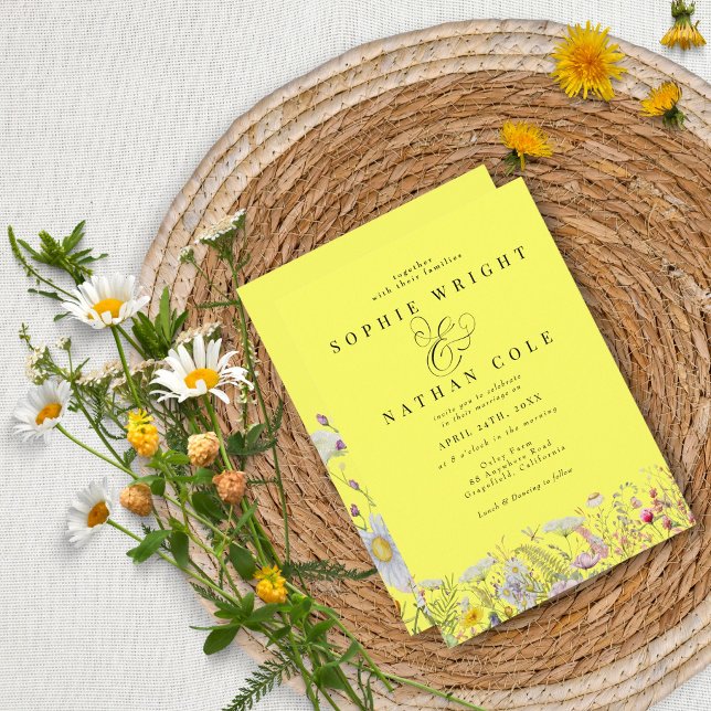 Invitación Boda de Boho Amarillo Lemon de verano primavera (Subido por el creador)