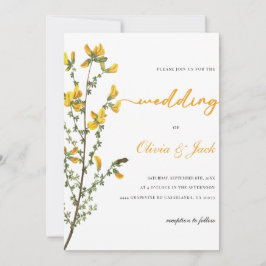 Invitación boda de boho de flor silvestre amarillo