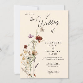 Invitación Boda de Boho Fall Wildflower