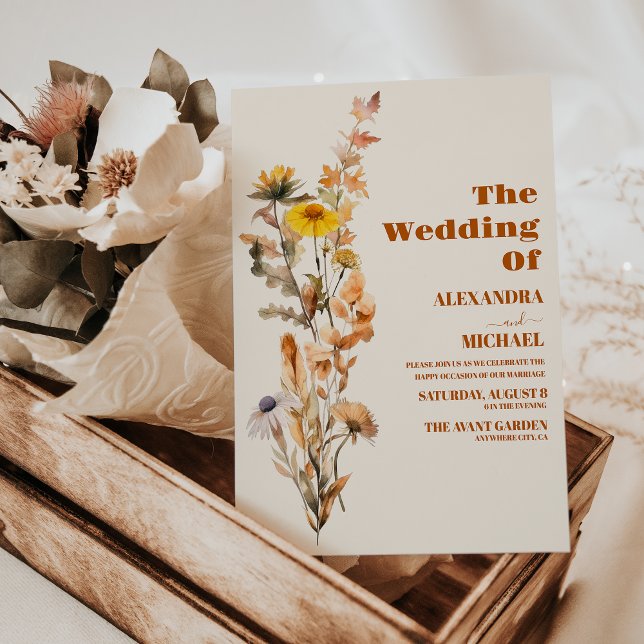 Invitación Boda de Boho Fall Wildflower (Subido por el creador)