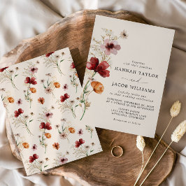 Invitación Boda de Boho Fall Wildflower