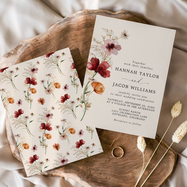 Invitación Boda de Boho Fall Wildflower (Subido por el creador)