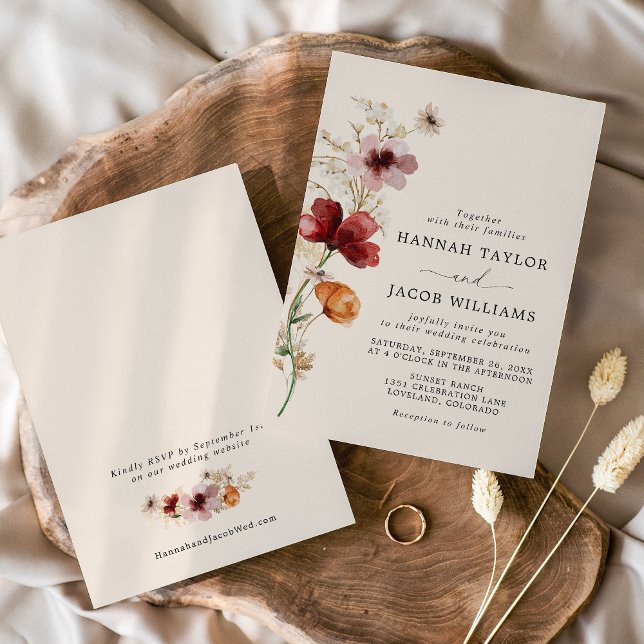 Invitación Boda de Boho Fall Wildflower (Subido por el creador)