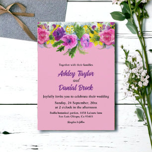 Invitación Boda de Boho Floral en el país botánico de Rubor B