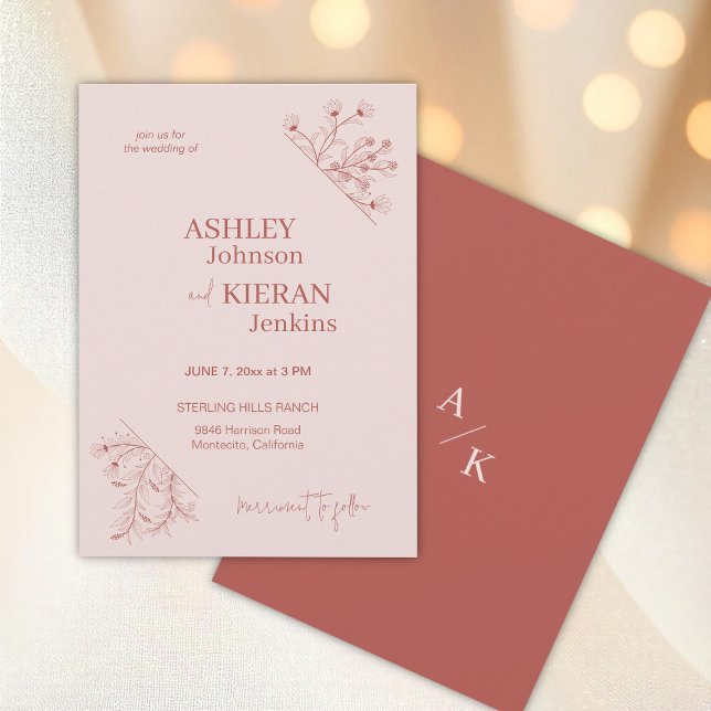 Invitación Boda de boho floral vintage (Subido por el creador)