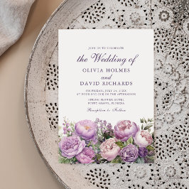 Invitación Boda de Boho Lilac Peonies