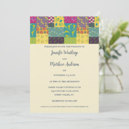 Invitación Boda de Boho Maximalist Patchwork Quilt