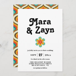 Invitación Boda de Boho Moda Retro 70