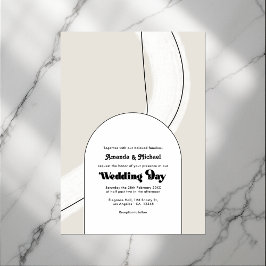 Invitación Boda de Boho moderno geométrico neutro minimalista