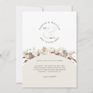 Invitación Boda de boho moderno monogramado único