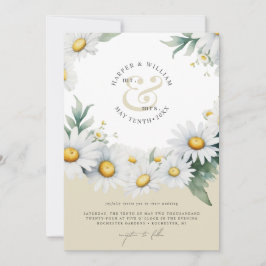 Invitación Boda de boho moderno monogramado único