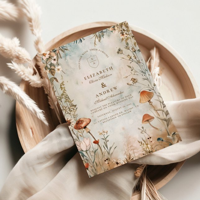 Invitación Boda de Boho Mushroom Wildflower (Subido por el creador)