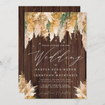Boda de Boho Pampas Grass Wood Twinkle Lights
