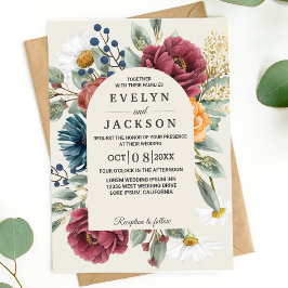Invitación Boda de Boho Rústico Botánico Moderno Floral