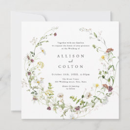 Invitación Boda de Boho Rústico de Flor Silvestre Sage Green