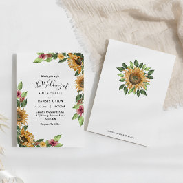Invitación Boda de Boho Sunflower Rustic Wildflower