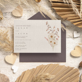 Invitación Boda de Boho Wildflower Bohemiano ruso