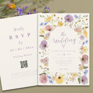 Invitación Boda de Boho Wildflower colorido