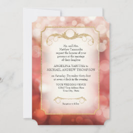 Invitación Boda de Bokeh Sparkle Twinkle Marsala