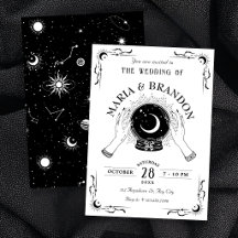 Boda de bola de cristal de luna mágica en blanco y