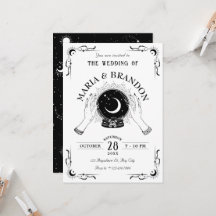 Boda de bola de cristal mágico blanco y negro