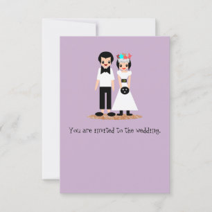 Invitación Boda de bolos novia y novio