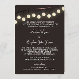 Invitación Boda de Bombillas Vintage